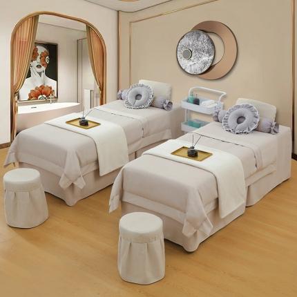 91家纺网 家纺一手货源 找家纺 不打烊家纺 2022新款美容床罩系列套件—宽边款 宽边款-米驼