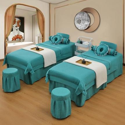 不打烊家纺 2022新款美容床罩系列套件—宽边款 宽边款-湖蓝