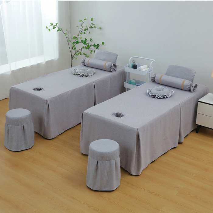 91家纺网 家纺一手货源 找家纺 不打烊家纺 2022新款美容床罩系列套件—宽边款 宽边款-灰色