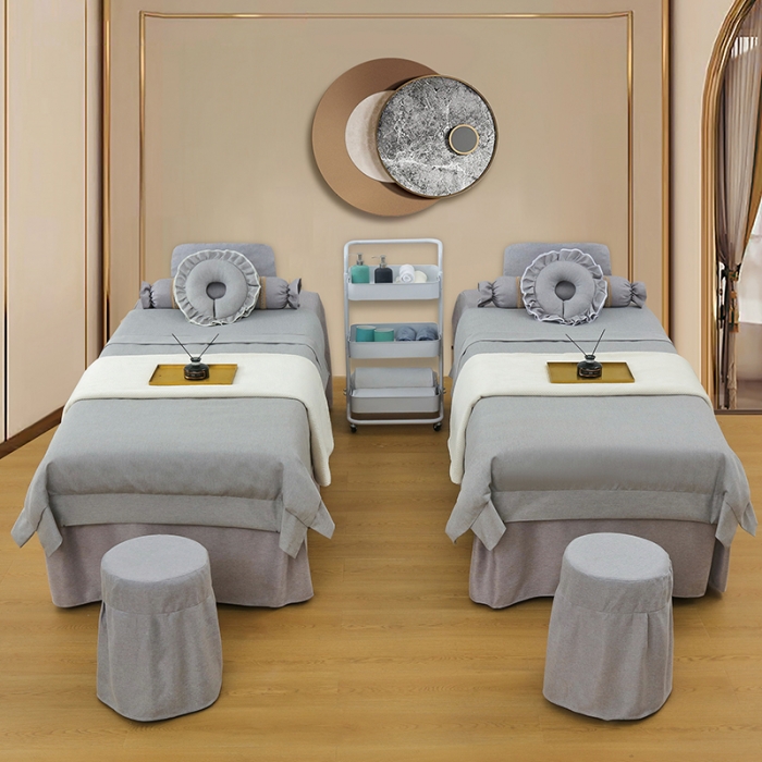 91家纺网 家纺一手货源 找家纺 不打烊家纺 2022新款美容床罩系列套件—宽边款 宽边款-灰色