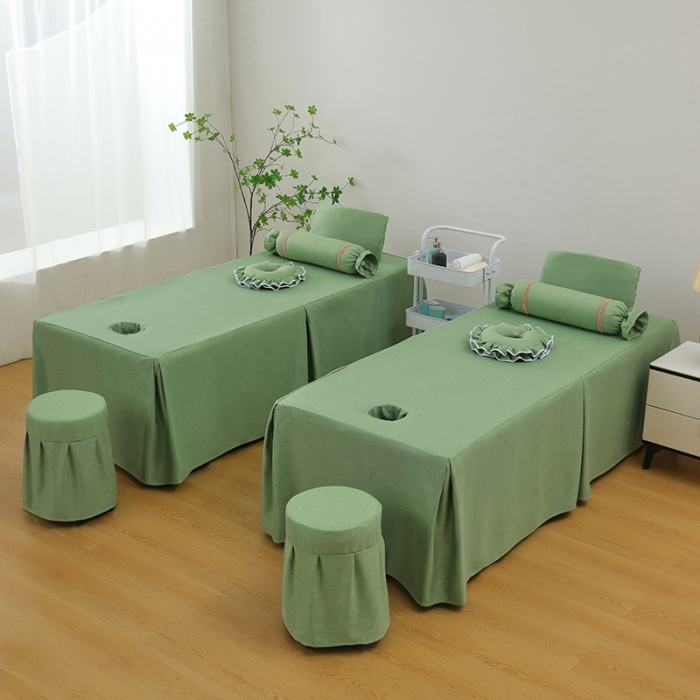 91家纺网 家纺一手货源 找家纺 不打烊家纺 2022新款美容床罩系列套件—宽边款 宽边款-绿色