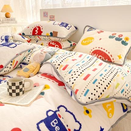 91家纺网 家纺一手货源 找家纺 （总）简宜家居 2022新款200克牛奶绒四件套