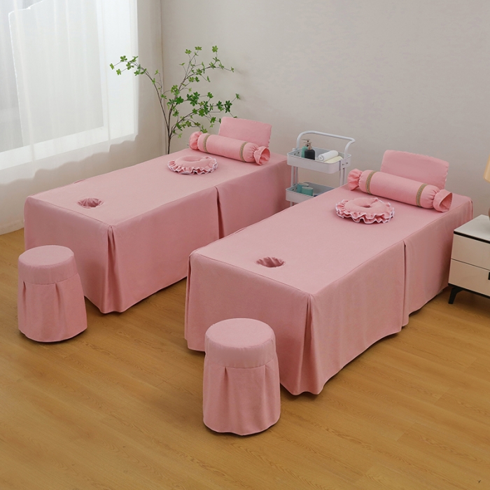 91家纺网 家纺一手货源 找家纺 不打烊家纺 2022新款美容床罩系列套件—风华绝代 粉色