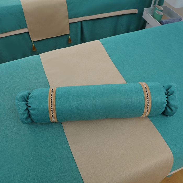 91家纺网 家纺一手货源 找家纺 不打烊家纺2022新款美容床罩系列套件—风华绝代 湖蓝