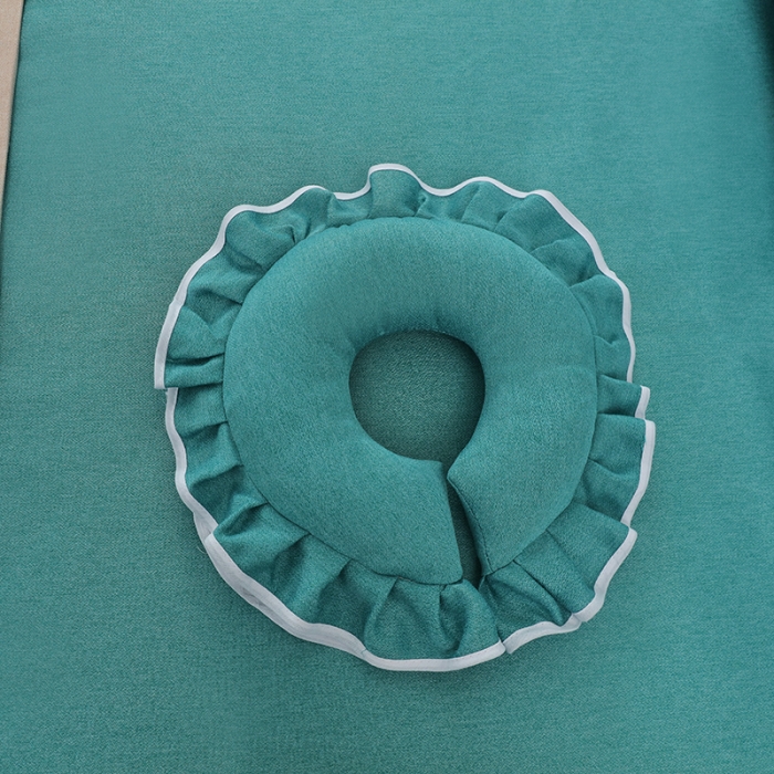 91家纺网 家纺一手货源 找家纺 不打烊家纺2022新款美容床罩系列套件—风华绝代 湖蓝