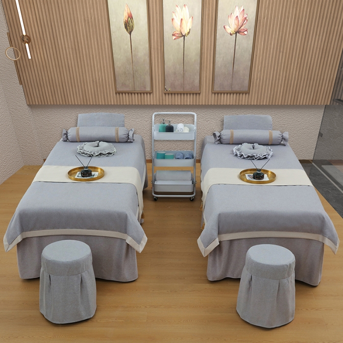 91家纺网 家纺一手货源 找家纺 不打烊家纺 2022新款美容床罩系列套件—风华绝代 灰色