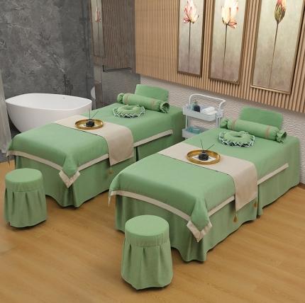 不打烊家纺 2022新款美容床罩系列套件—风华绝代 绿色