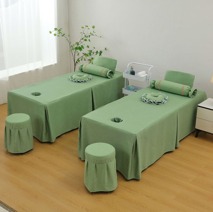 91家纺网 家纺一手货源 找家纺 不打烊家纺 2022新款美容床罩系列套件—风华绝代 绿色