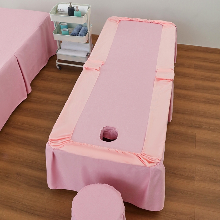 91家纺网 家纺一手货源 找家纺 不打烊家纺 2022新款美容床罩系列套件—锦绣中华 粉色