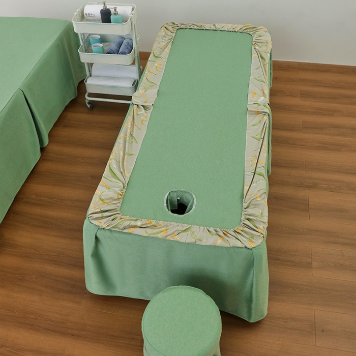 91家纺网 家纺一手货源 找家纺 不打烊家纺 2022新款美容床罩系列套件—锦绣中华 绿色