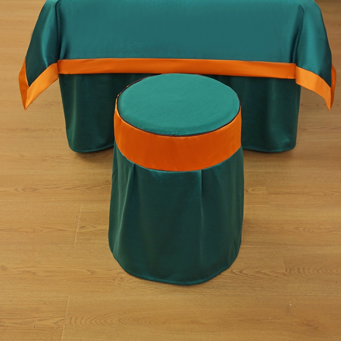 91家纺网 家纺一手货源 找家纺 不打烊家纺 2025新款欧洲尼美容床罩系列套件—墨绿款 花好月圆孔雀蓝