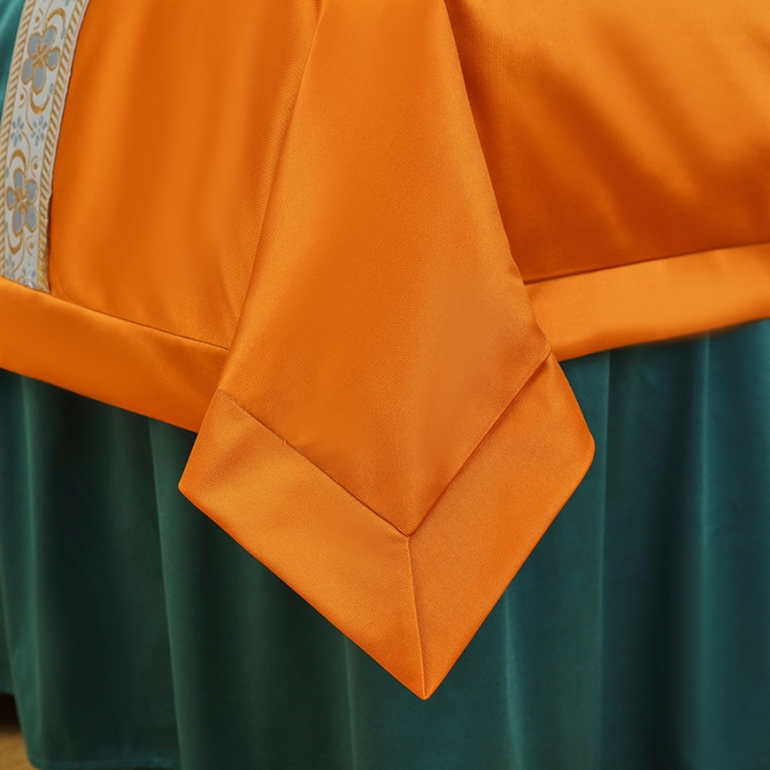 91家纺网 家纺一手货源 找家纺 不打烊家纺 2025新款欧洲尼美容床罩系列套件—墨绿款 洛丽塔孔雀蓝