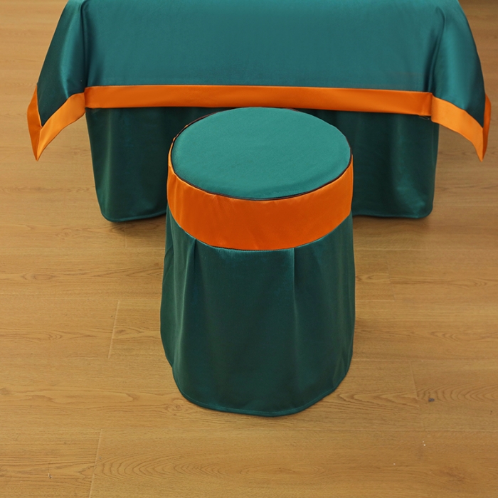 91家纺网 家纺一手货源 找家纺 不打烊家纺 2025新款欧洲尼美容床罩系列套件—墨绿款 清风靓颖孔雀蓝