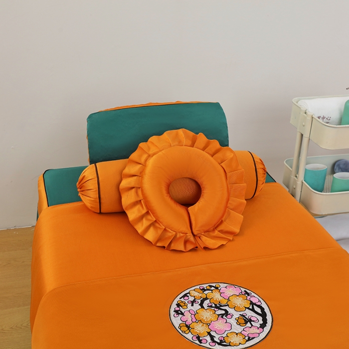 91家纺网 家纺一手货源 找家纺 不打烊家纺 2025新款欧洲尼美容床罩系列套件—墨绿款 清风靓颖孔雀蓝