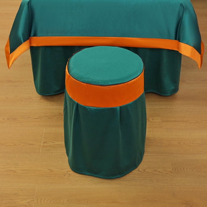 91家纺网 家纺一手货源 找家纺 不打烊家纺 2025新款欧洲尼美容床罩系列套件—墨绿款 清秀佳人孔雀蓝