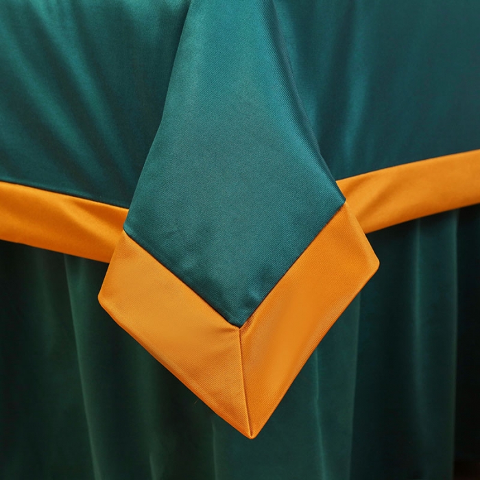 91家纺网 家纺一手货源 找家纺 不打烊家纺 2025新款欧洲尼美容床罩系列套件—墨绿款 清秀佳人孔雀蓝