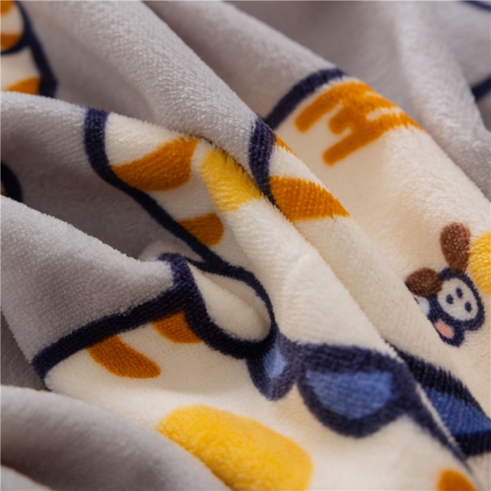 91家纺网 家纺一手货源 找家纺 棉眠 2022新款卡通牛奶绒四件套 跳跳虎-灰