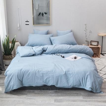 91家纺网 家纺一手货源 找家纺 (总) 柠萌家居 2022新款全棉色织水洗棉无印风四件套