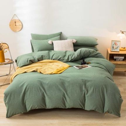 91家纺网 家纺一手货源 找家纺 (总) 柠萌家居 2022新款全棉色织水洗棉无印风四件套