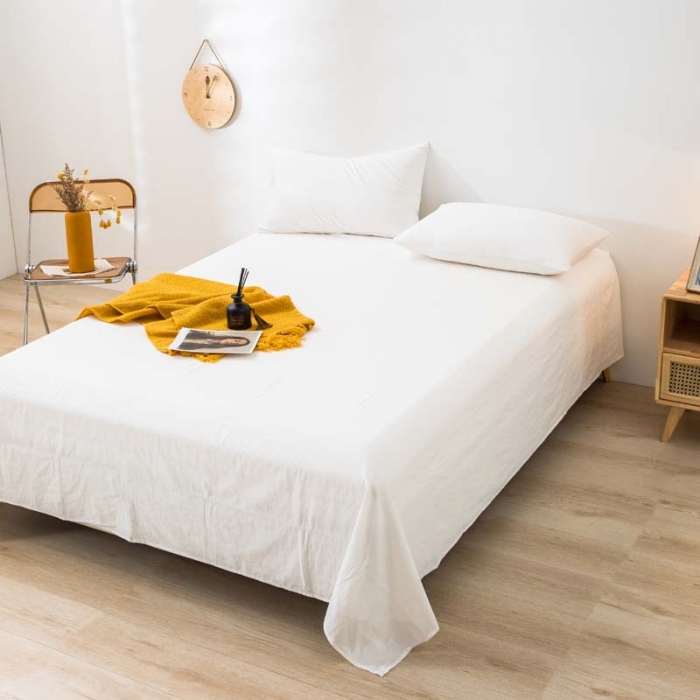 91家纺网 家纺一手货源 找家纺 (总) 柠萌家居 2022新款全棉色织水洗棉无印风四件套