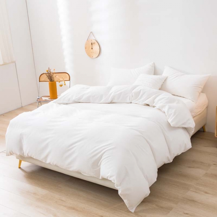 91家纺网 家纺一手货源 找家纺 (总) 柠萌家居 2022新款全棉色织水洗棉无印风四件套