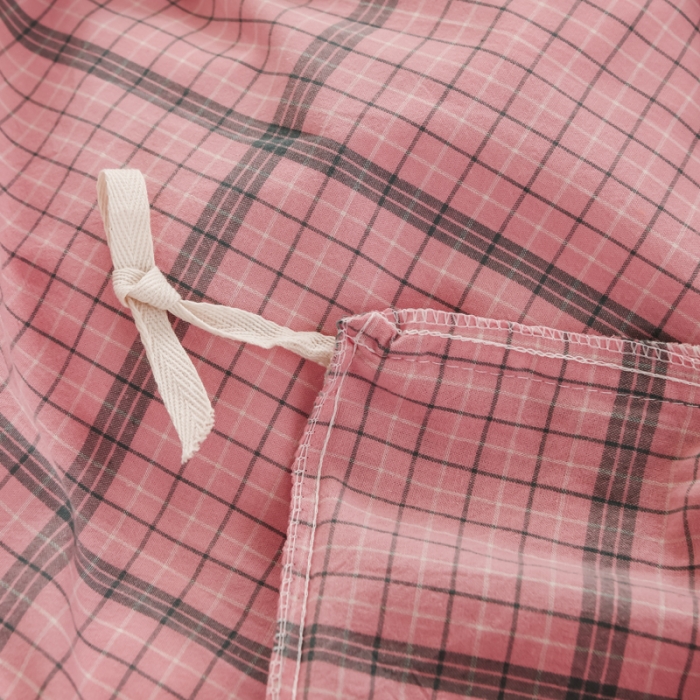 91家纺网 家纺一手货源 找家纺 柠萌家居 2022新款全棉色织水洗棉无印风四件套 瓦尔粉