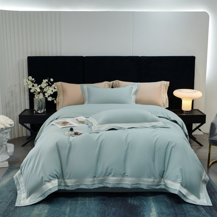 91家纺网 家纺一手货源 找家纺 榻尚 秋冬新款纯棉抗菌轻磨毛刺绣四件套 伊卡芙-兰