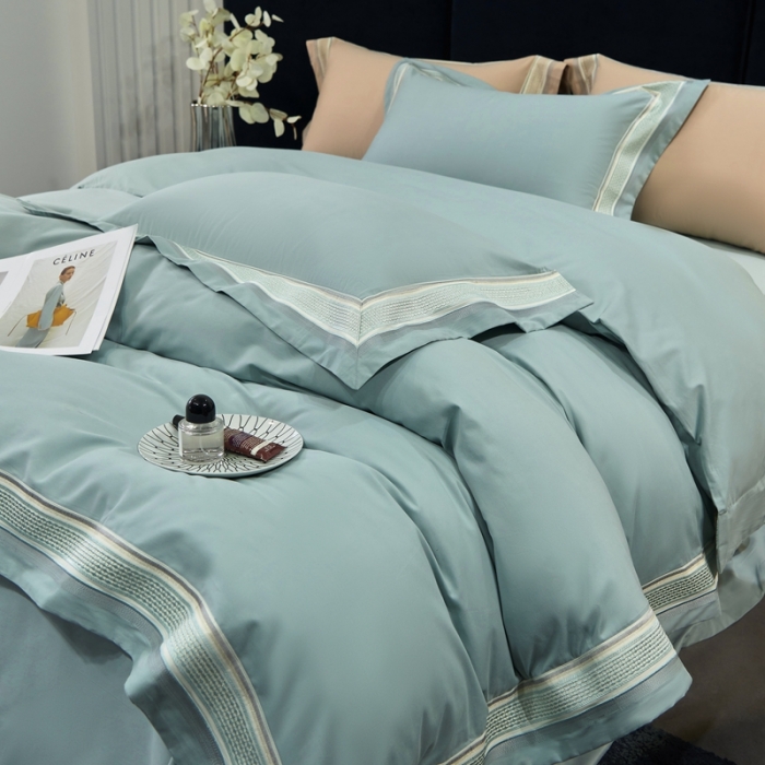 91家纺网 家纺一手货源 找家纺 榻尚 秋冬新款纯棉抗菌轻磨毛刺绣四件套 伊卡芙-兰