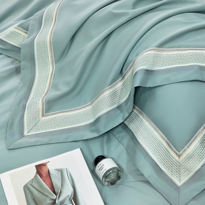 91家纺网 家纺一手货源 找家纺 榻尚 秋冬新款纯棉抗菌轻磨毛刺绣四件套 伊卡芙-兰