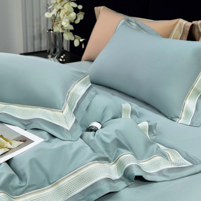 91家纺网 家纺一手货源 找家纺 榻尚 秋冬新款纯棉抗菌轻磨毛刺绣四件套 伊卡芙-兰