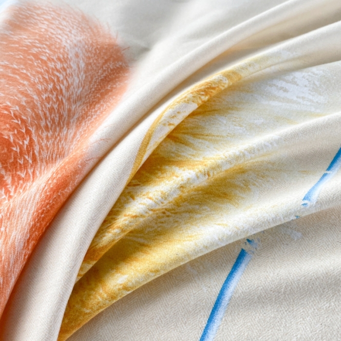 91家纺网 家纺一手货源 找家纺 棉生活  2022新款铂金全棉磨毛系列AB版设计）幸运草 桔