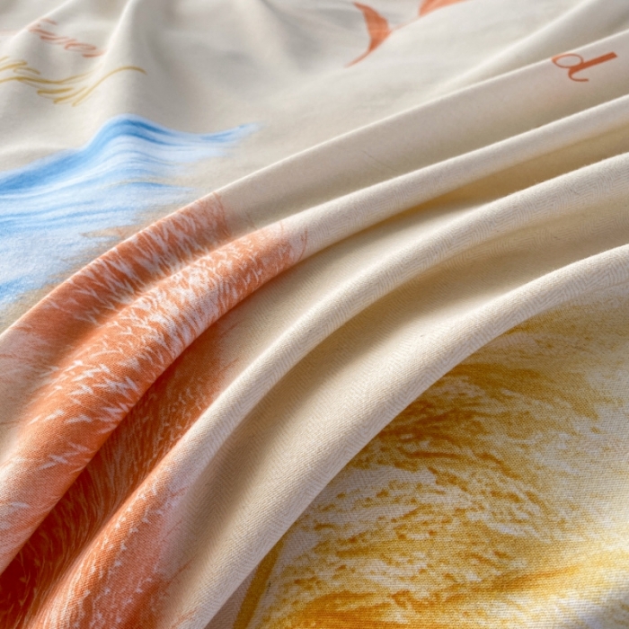 91家纺网 家纺一手货源 找家纺 棉生活  2022新款铂金全棉磨毛系列AB版设计）幸运草 蓝