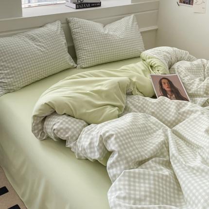 91家纺网 家纺一手货源 找家纺 （总）水墨江南2023新款复古格子系列四件套-第二套图