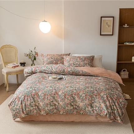 91家纺网 家纺一手货源 找家纺 棉眠 2022新款AB版棉加绒四件套 秋之舞棉加绒