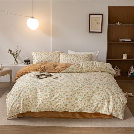 91家纺网 家纺一手货源 找家纺 棉眠 2022新款AB版棉加绒四件套 微光棉加绒