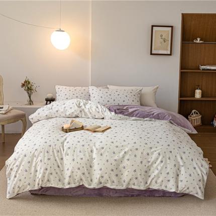 91家纺网 家纺一手货源 找家纺 棉眠 2022新款AB版棉加绒四件套 夏日恋情棉加绒