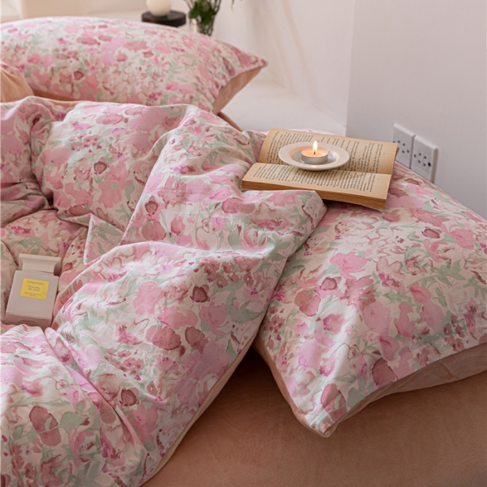 91家纺网 家纺一手货源 找家纺 （总）棉眠 2022新款AB版棉加绒四件套