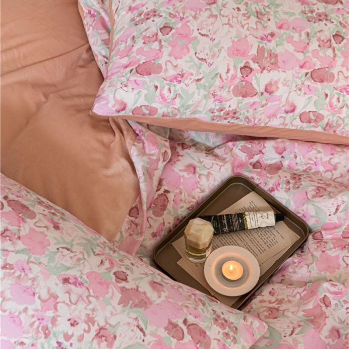 91家纺网 家纺一手货源 找家纺 棉眠 2022新款AB版棉加绒四件套 和风粉棉加绒