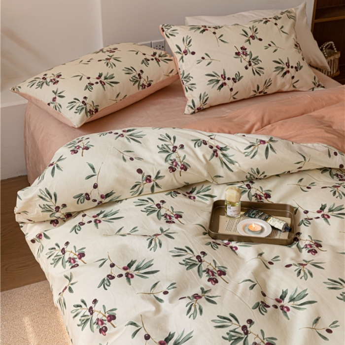 91家纺网 家纺一手货源 找家纺 棉眠 2022新款AB版棉加绒四件套 加州西梅棉加绒