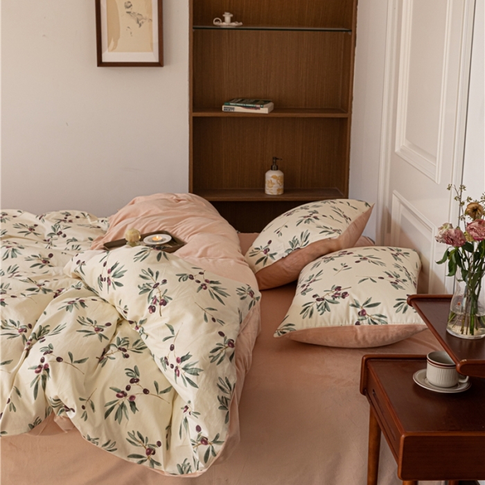 91家纺网 家纺一手货源 找家纺 棉眠 2022新款AB版棉加绒四件套 加州西梅棉加绒