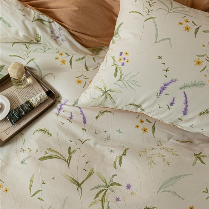 91家纺网 家纺一手货源 找家纺 棉眠 2022新款AB版棉加绒四件套 绿町棉加绒