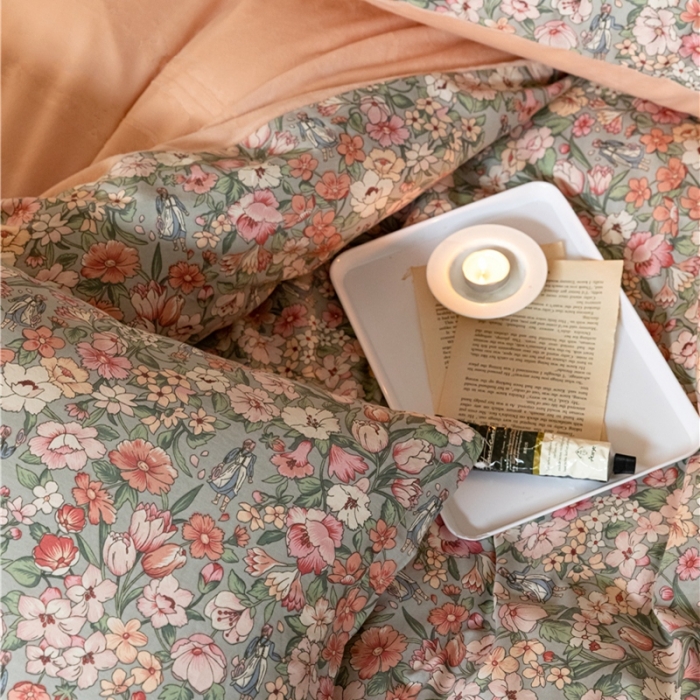 91家纺网 家纺一手货源 找家纺 棉眠 2022新款AB版棉加绒四件套 秋之舞棉加绒