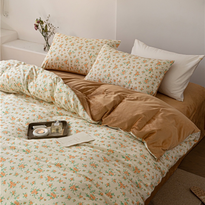 91家纺网 家纺一手货源 找家纺 棉眠 2022新款AB版棉加绒四件套 微光棉加绒