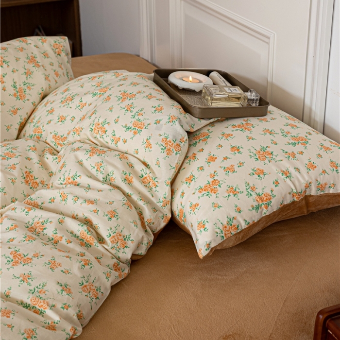 91家纺网 家纺一手货源 找家纺 棉眠 2022新款AB版棉加绒四件套 微光棉加绒