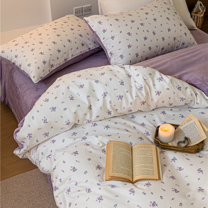 91家纺网 家纺一手货源 找家纺 棉眠 2022新款AB版棉加绒四件套 夏日恋情棉加绒