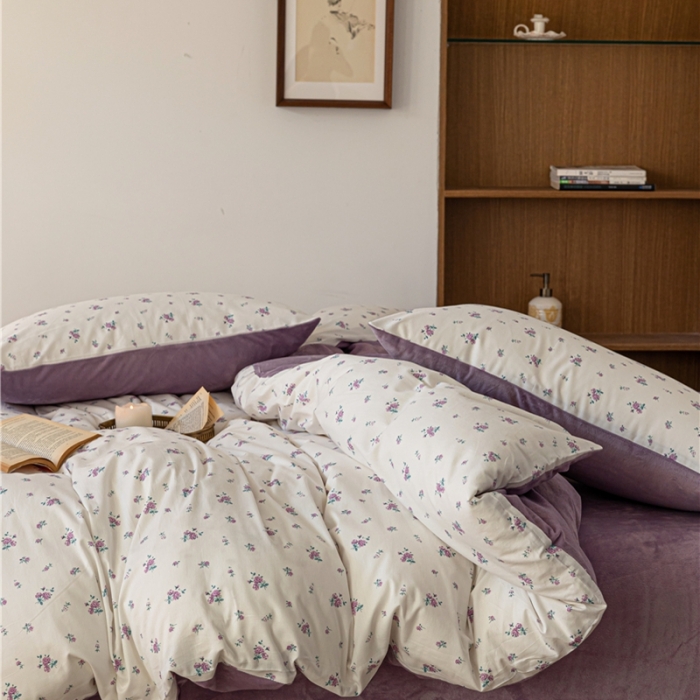 91家纺网 家纺一手货源 找家纺 棉眠 2022新款AB版棉加绒四件套 夏日恋情棉加绒