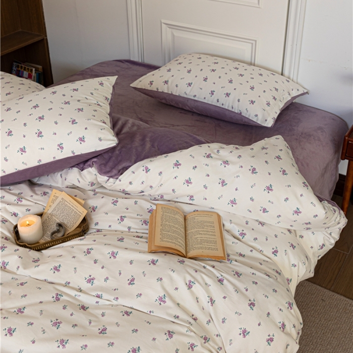 91家纺网 家纺一手货源 找家纺 棉眠 2022新款AB版棉加绒四件套 夏日恋情棉加绒