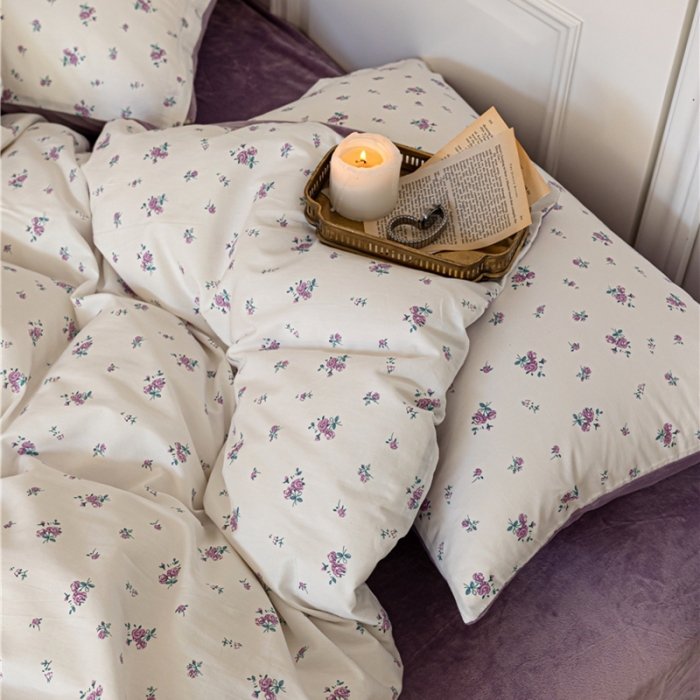 91家纺网 家纺一手货源 找家纺 棉眠 2022新款AB版棉加绒四件套 夏日恋情棉加绒