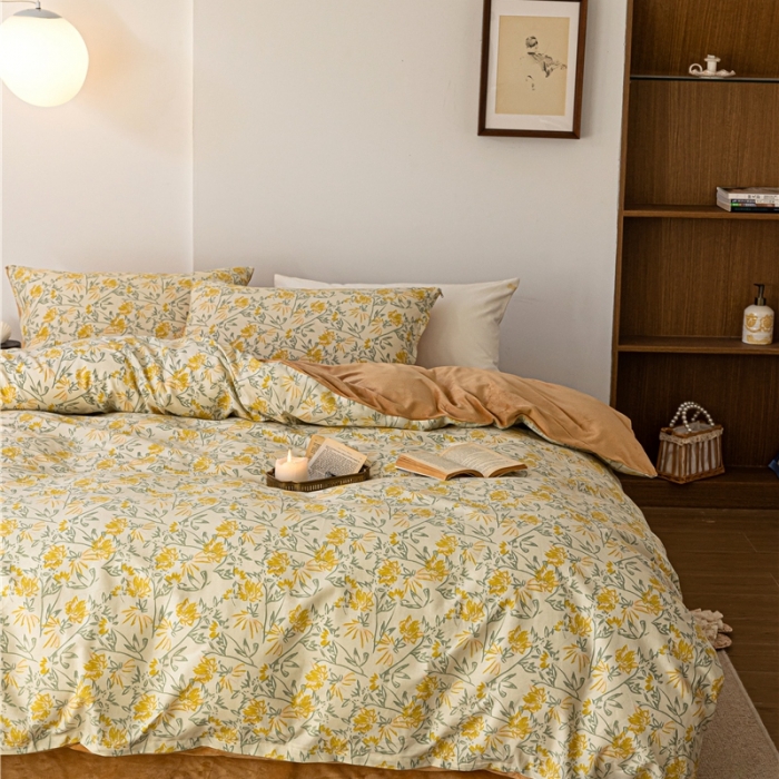 91家纺网 家纺一手货源 找家纺 棉眠 2022新款AB版棉加绒四件套 向往烟火棉加绒