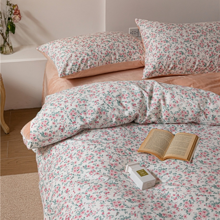 91家纺网 家纺一手货源 找家纺 棉眠 2022新款AB版棉加绒四件套 小盼棉加绒